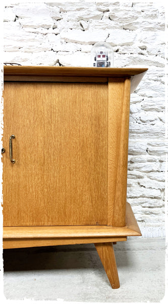 Buffet 50s Enfilade Vintage Pieds Compas Bois Doré