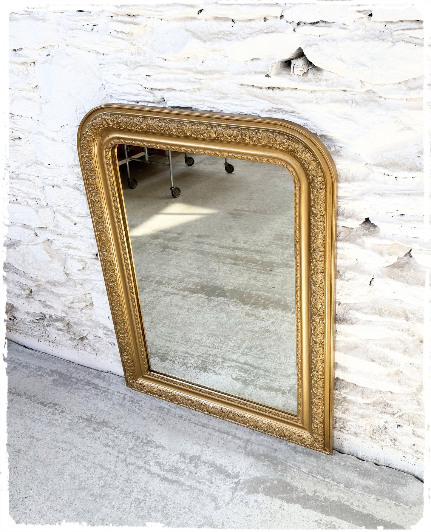 Grand Miroir Ancien Louis Philippe Doré 105 x 78 cm