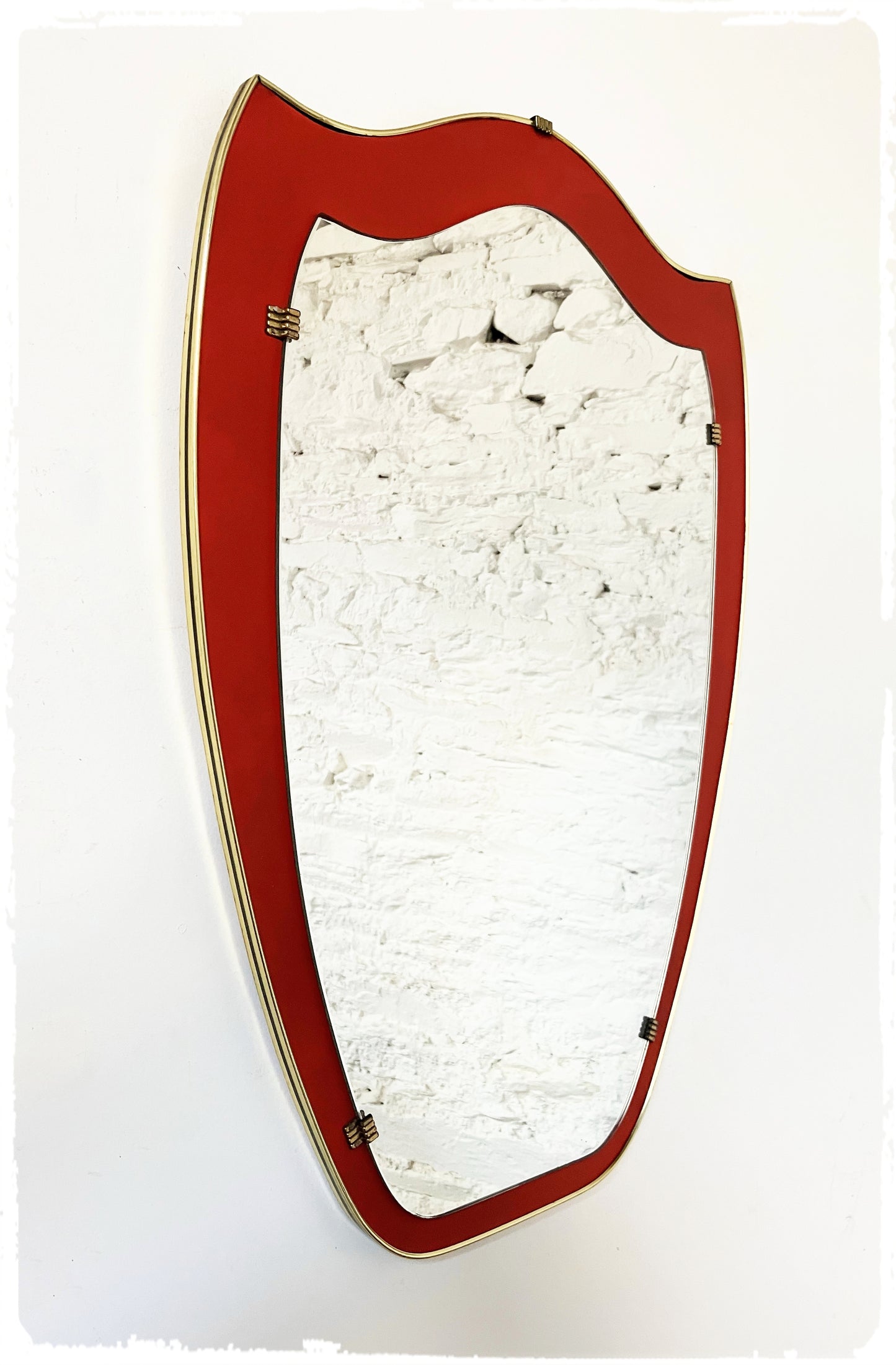 Grand Miroir Vintage Rockabilly Forme Libre Blason