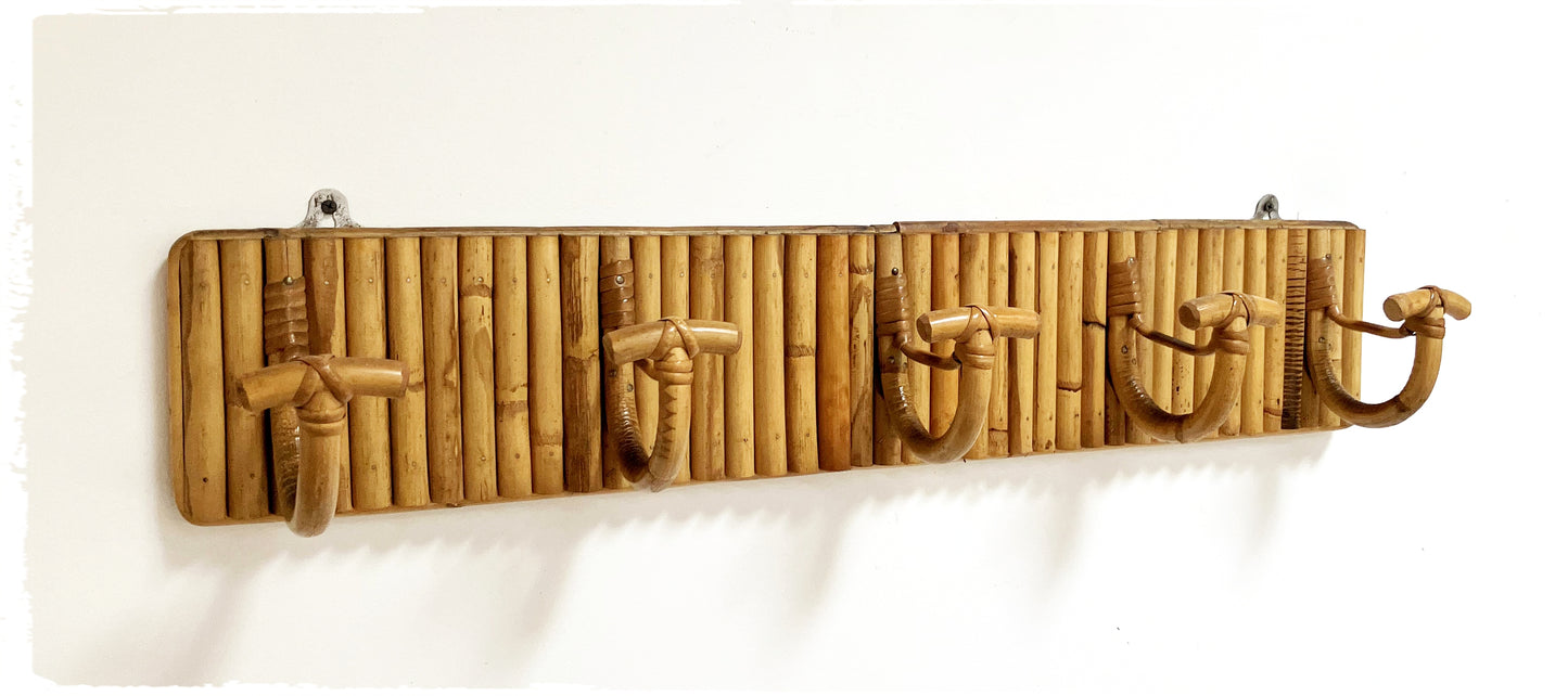 Grand Porte Manteaux Vintage en Rotin