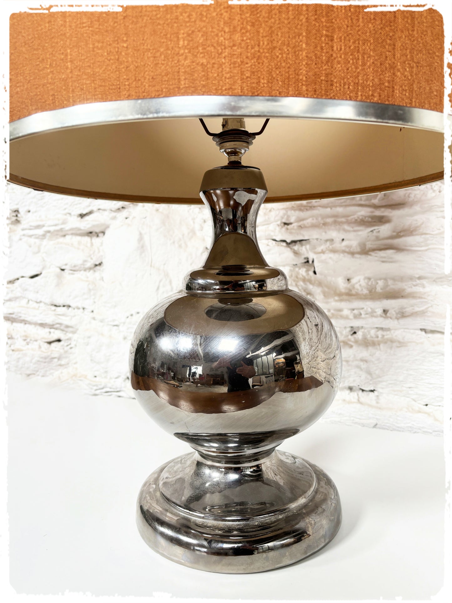 Grande Lampe de Table Vintage Années 70 Style Philippe Barbier