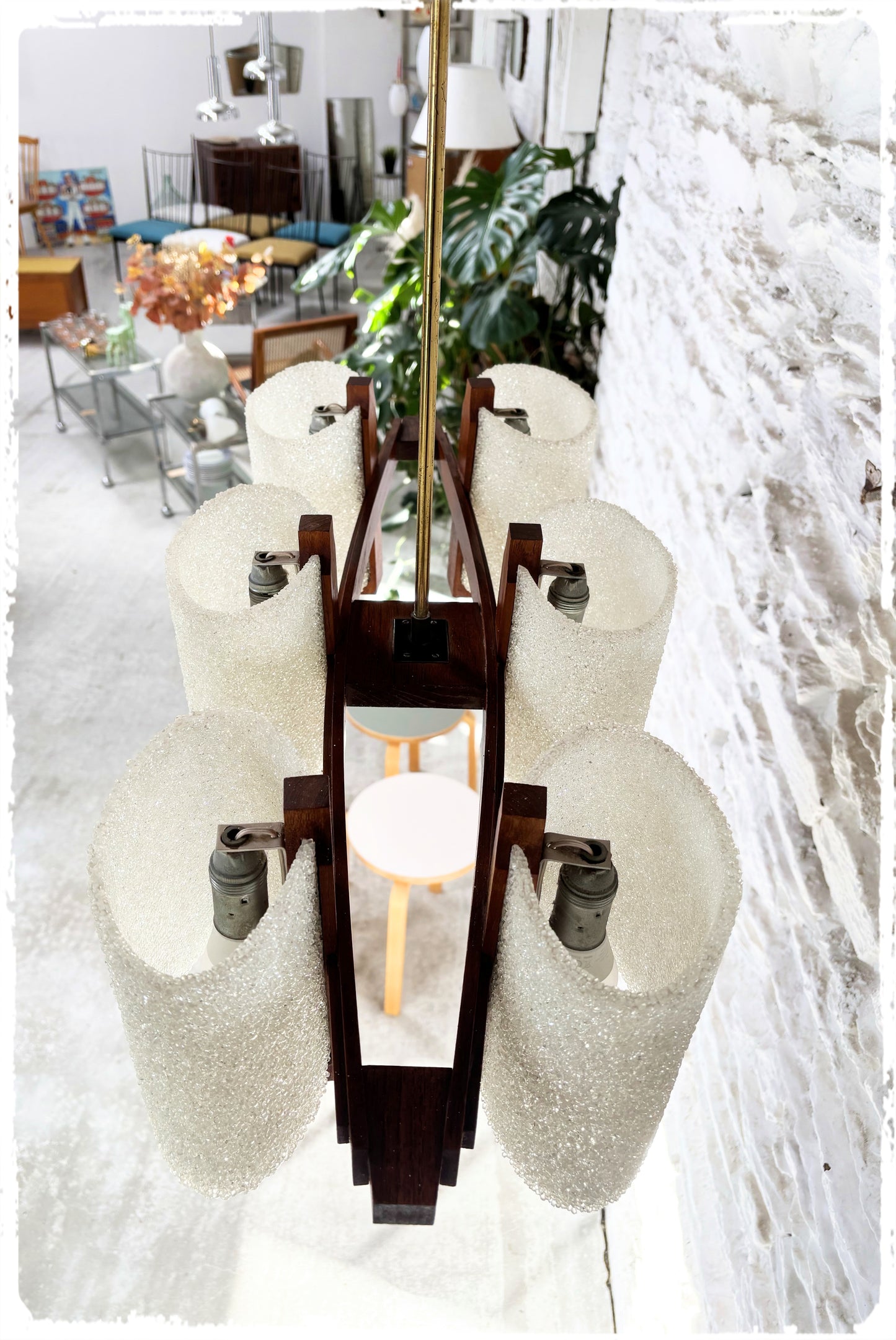 Lustre Vintage Style Scandinave en Teck et Perspex