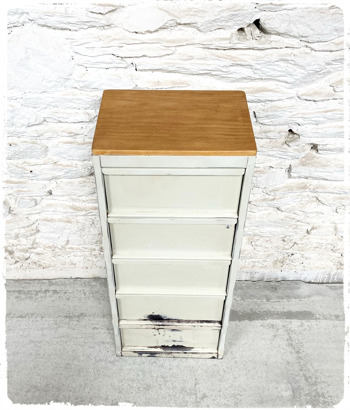 Meuble de Métier d'Atelier Vintage à Clapets Métal et Bois