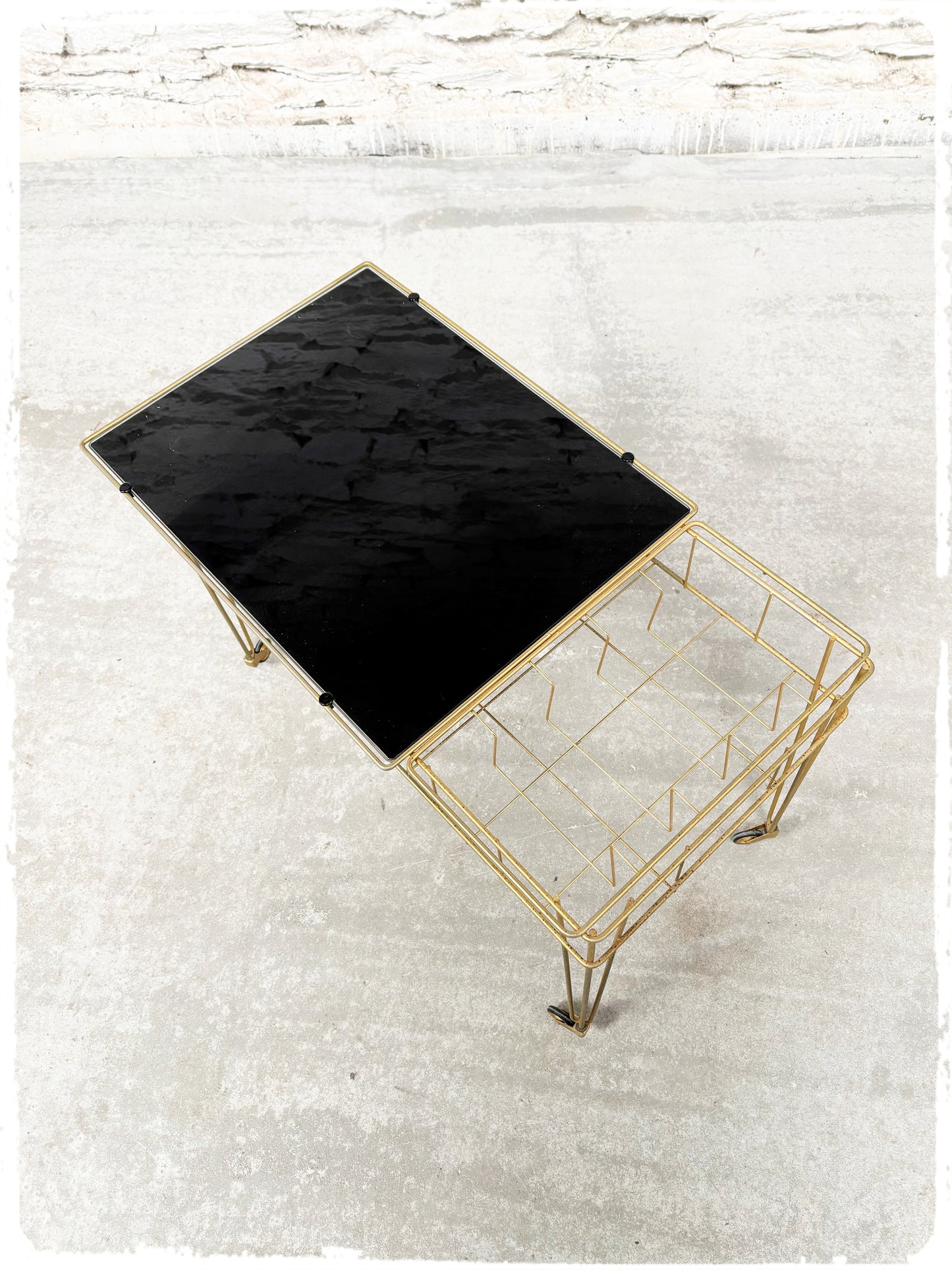 Meuble Hifi Desserte Vintage Pieds Eiffel Doré