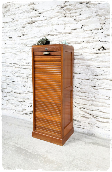 Meuble de Notaire Classeur à Rideau Vintage en Chêne