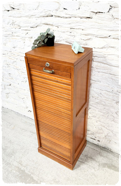 Meuble de Notaire Classeur à Rideau Vintage en Chêne