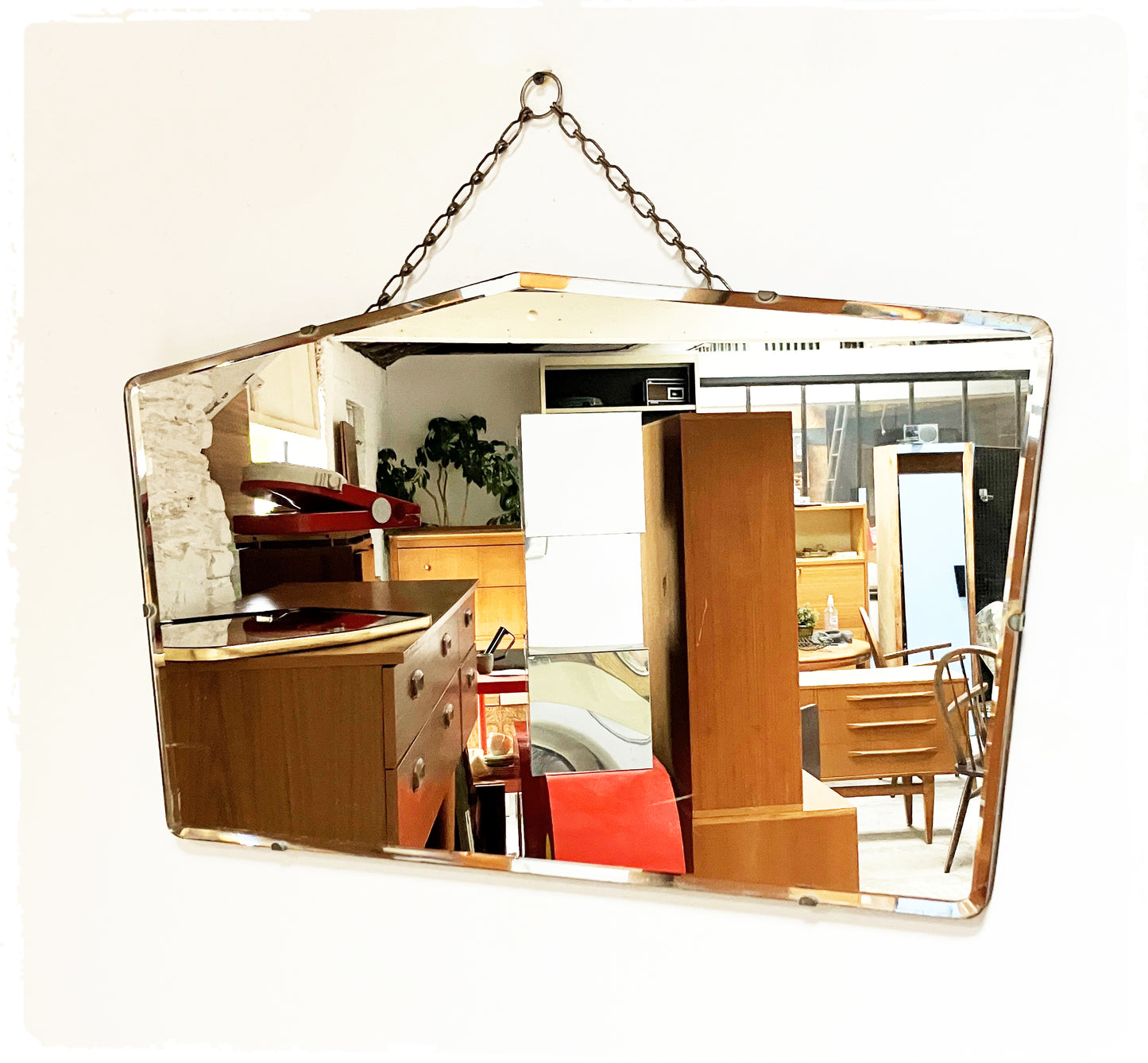 Miroir Mural Vintage Art Déco Avec Chaîne