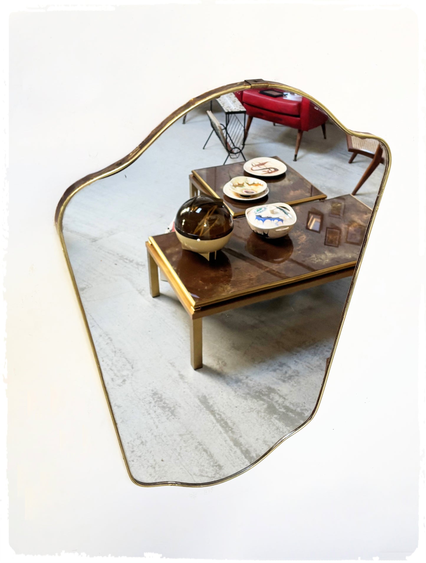 Miroir Vintage Forme Libre Blason Années 60