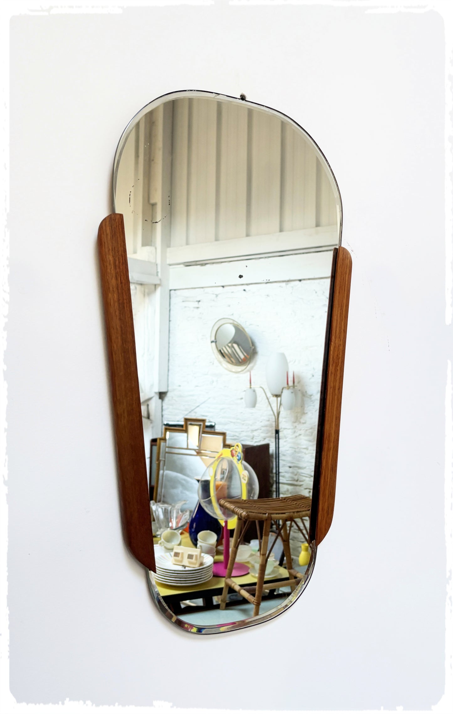 Miroir Vintage Style Scandinave en Teck