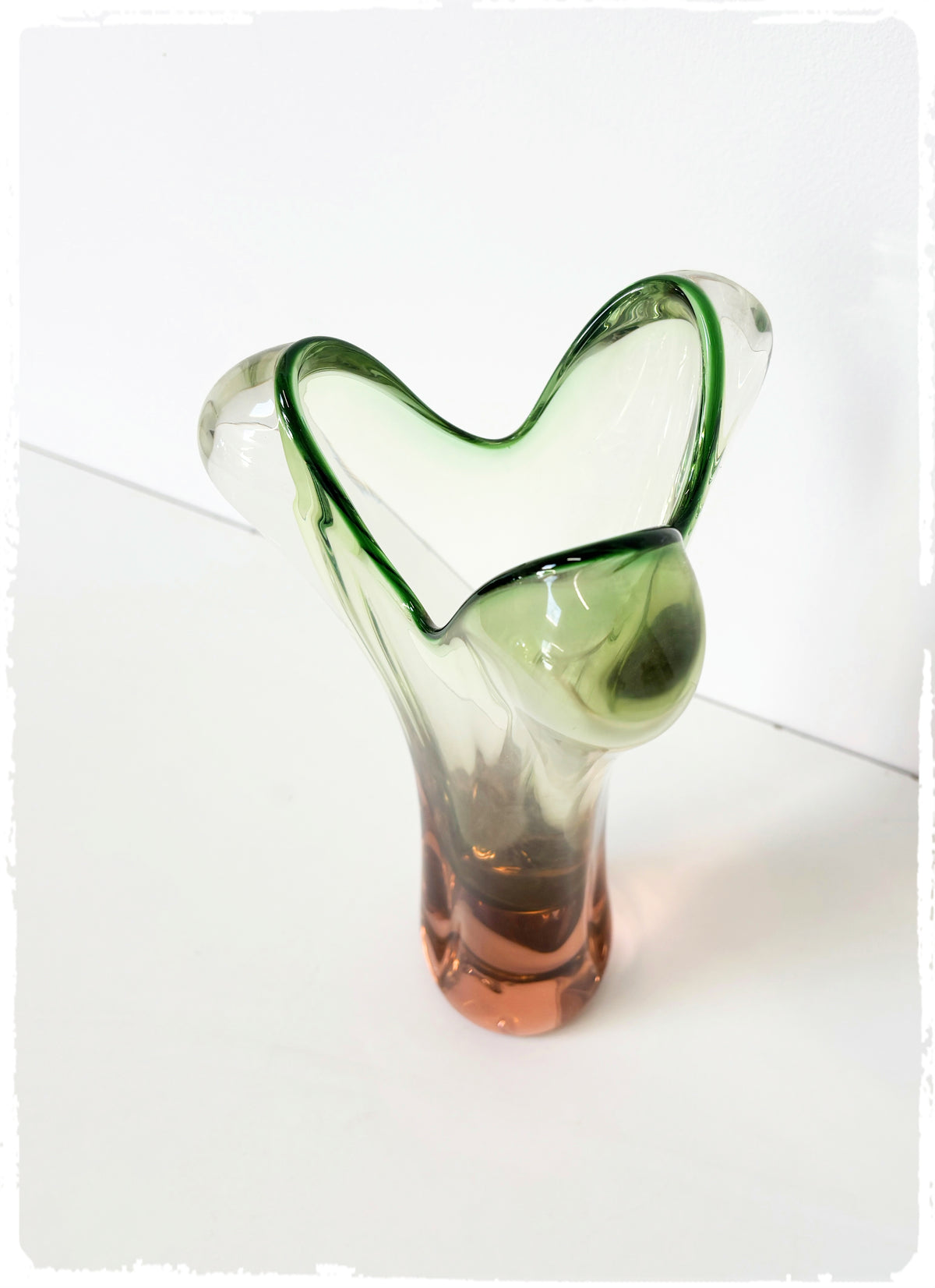 Vase Vintage Josef Hospodka pour Chřibská en Verre