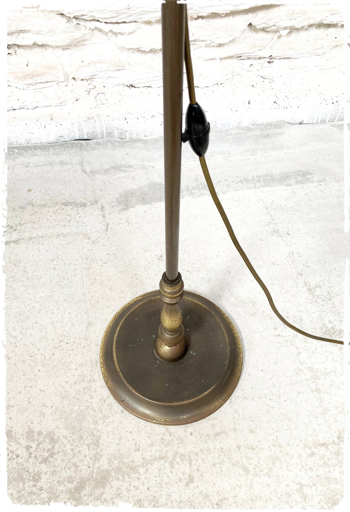 Lampadaire Liseuse Vintage Laiton Abat Jour Fleur