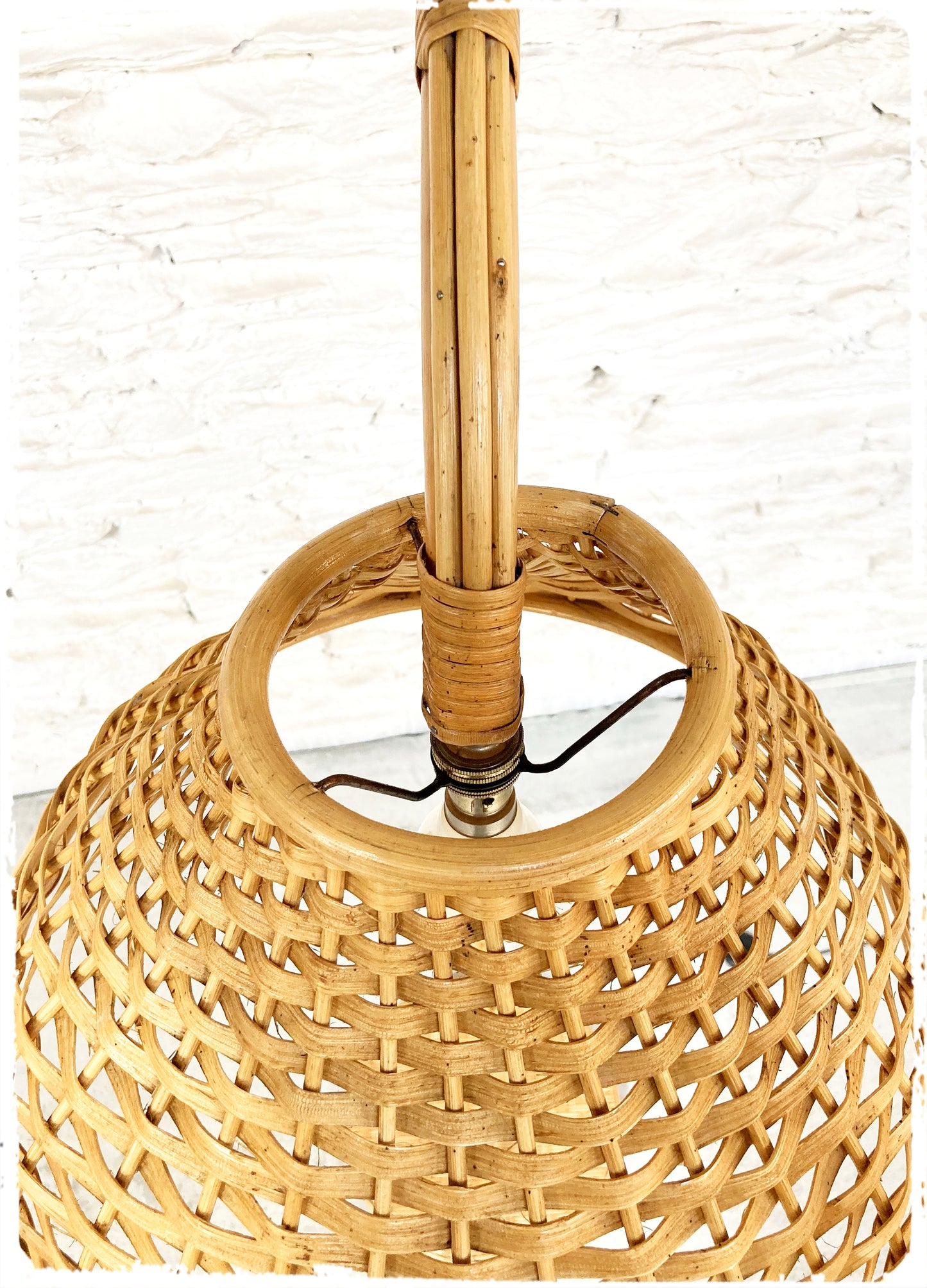 Lampadaire Vintage en Rotin