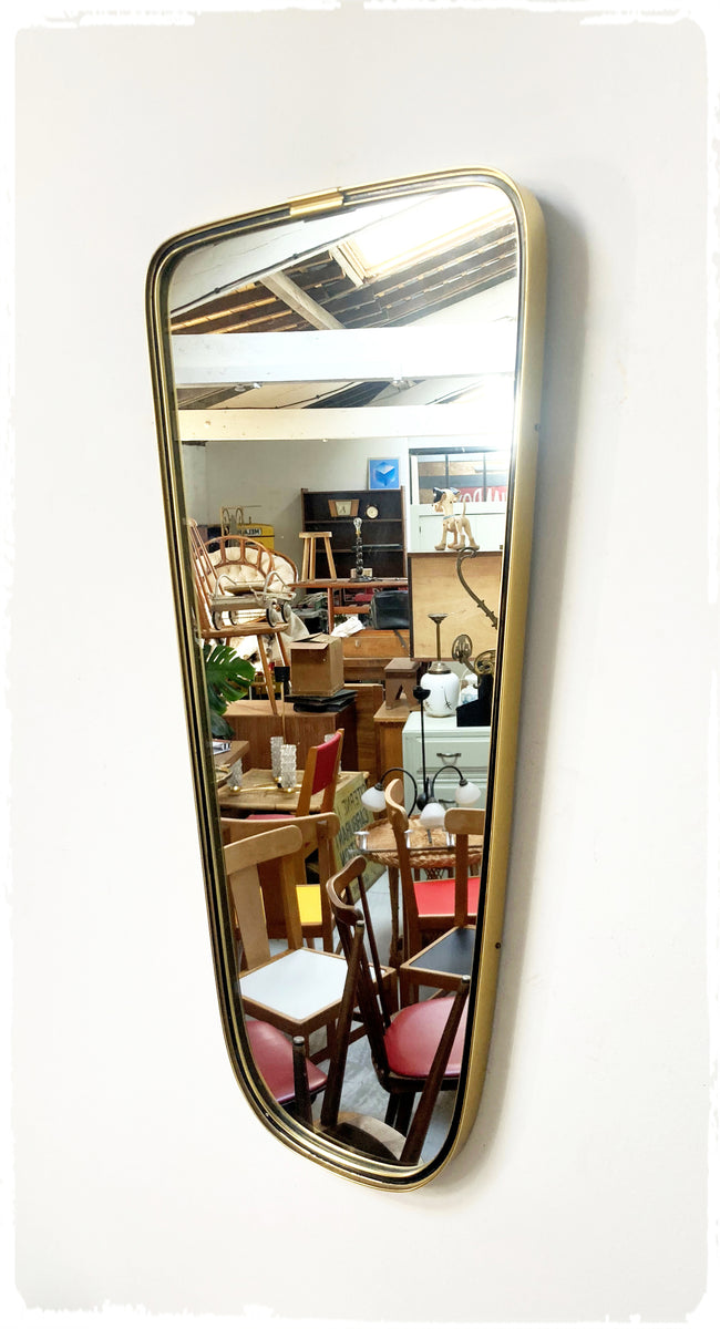 Grand Miroir Rétroviseur Vintage en Teck – Atelier OOMPA