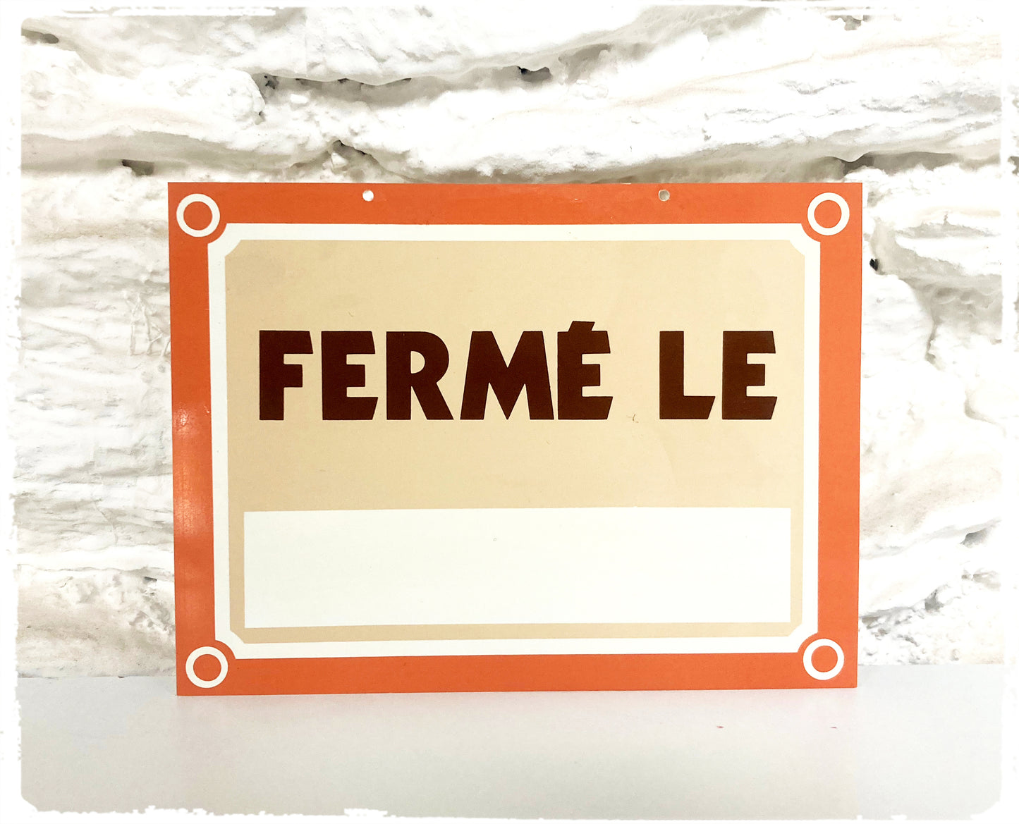 Pancarte Vintage d'Hôtel Bar Restaurant Fermé Le