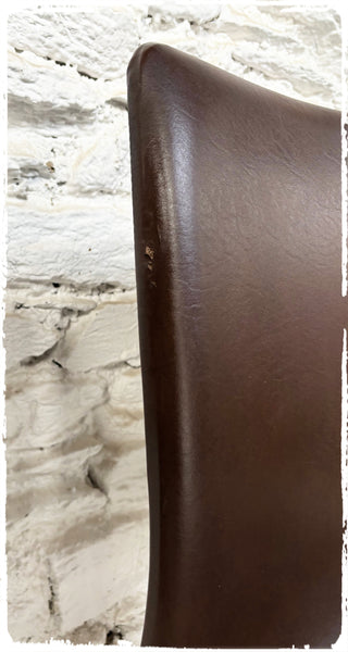 Ensemble de 4 Chaises Vintage 70s Pivotantes Skaï Pieds Croix en Métal