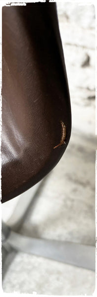 Ensemble de 4 Chaises Vintage 70s Pivotantes Skaï Pieds Croix en Métal