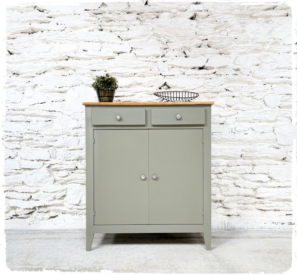 Ancien Buffet Style Parisien Vintage Gris Vert Moyen
