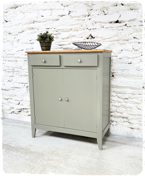 Ancien Buffet Style Parisien Vintage Gris Vert Moyen
