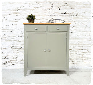 Ancien Buffet Style Parisien Vintage Gris Vert Moyen