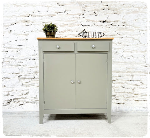 Ancien Buffet Style Parisien Vintage Gris Vert Moyen
