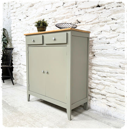 Ancien Buffet Style Parisien Vintage Gris Vert Moyen