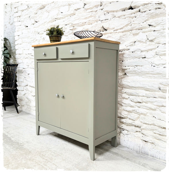 Ancien Buffet Style Parisien Vintage Gris Vert Moyen