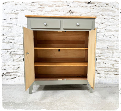 Ancien Buffet Style Parisien Vintage Gris Vert Moyen