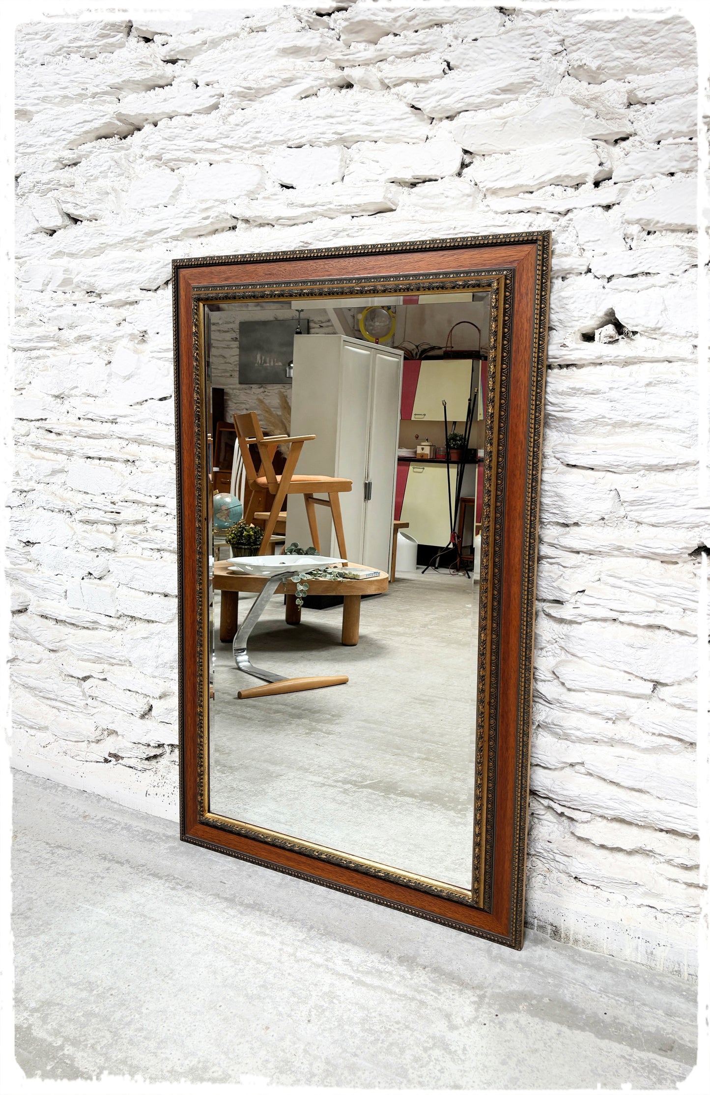 Ancien Grand Miroir Biseauté