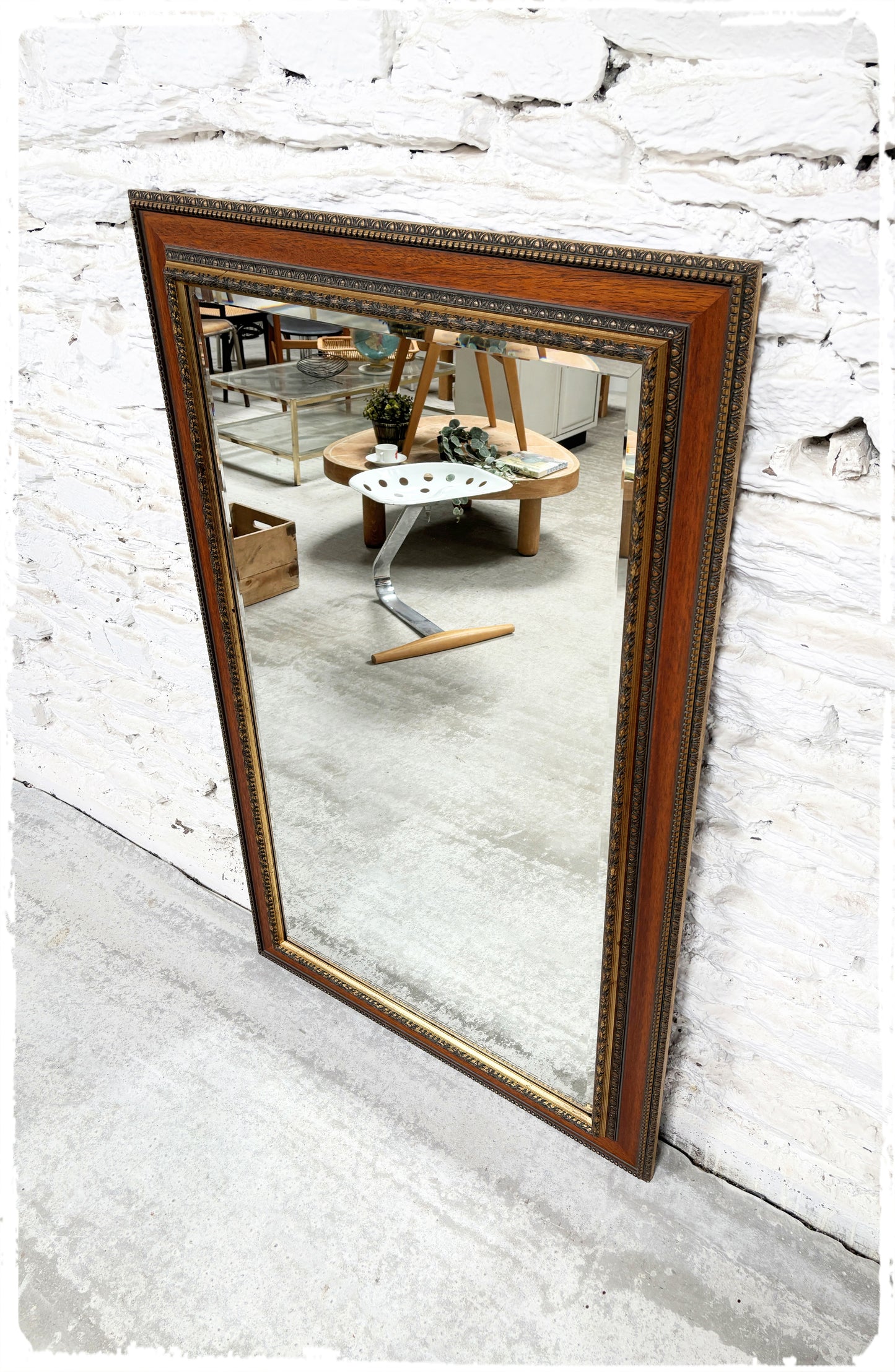 Ancien Grand Miroir Biseauté