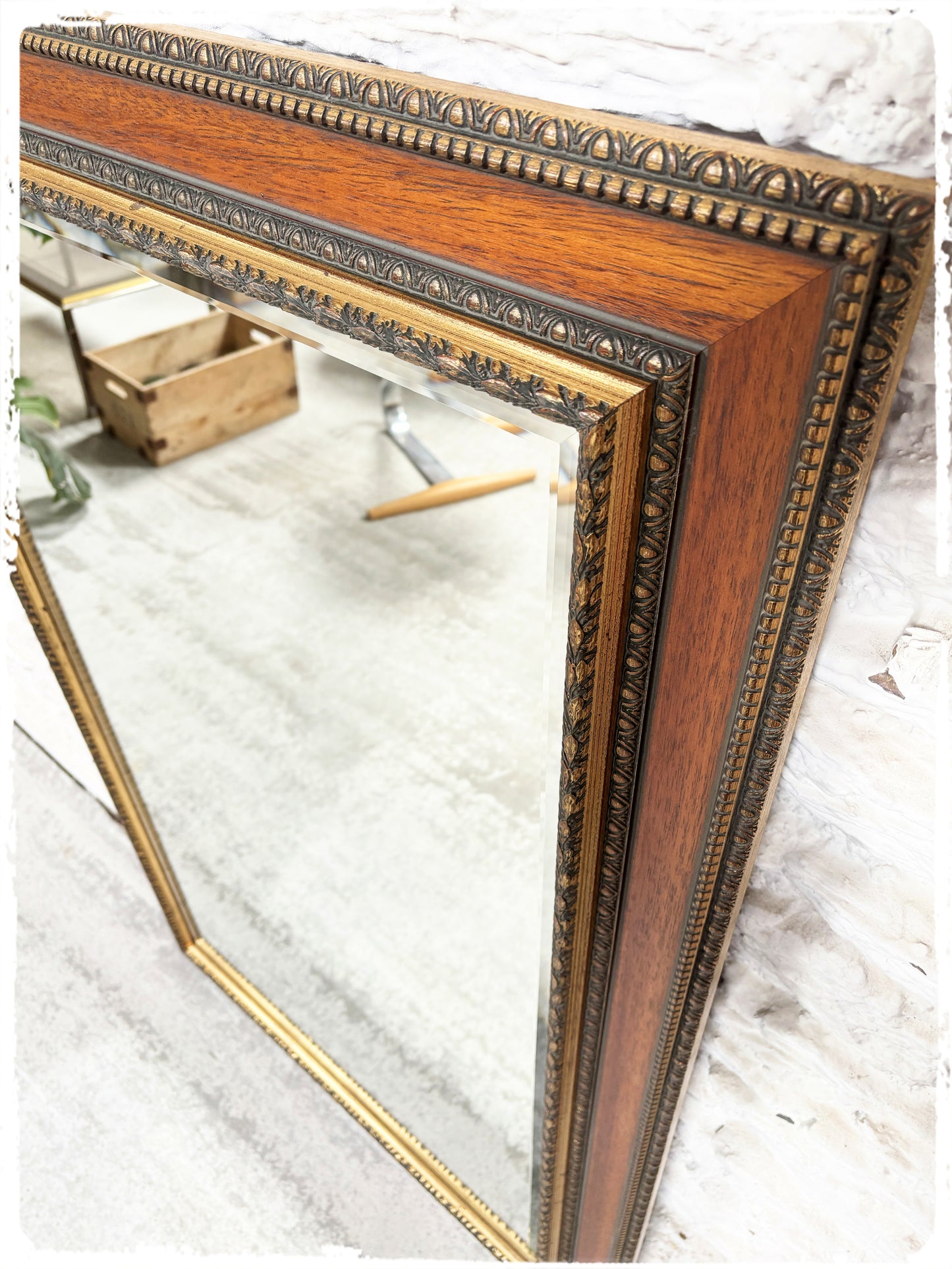 Ancien Grand Miroir Biseauté