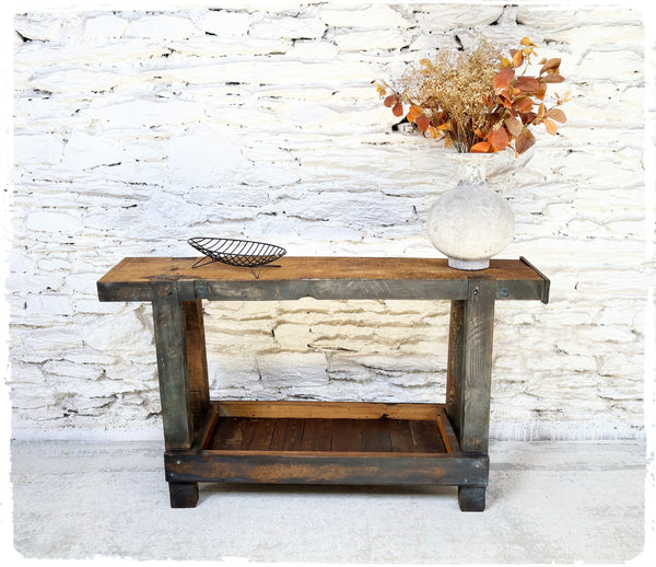 Ancien Petit Établi de Menuisier Bois Massif Patiné