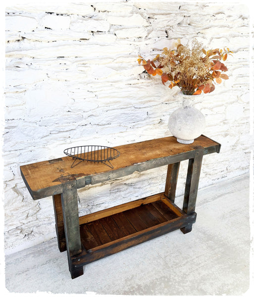 Ancien Petit Établi de Menuisier Bois Massif Patiné