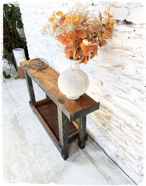Ancien Petit Établi de Menuisier Bois Massif Patiné