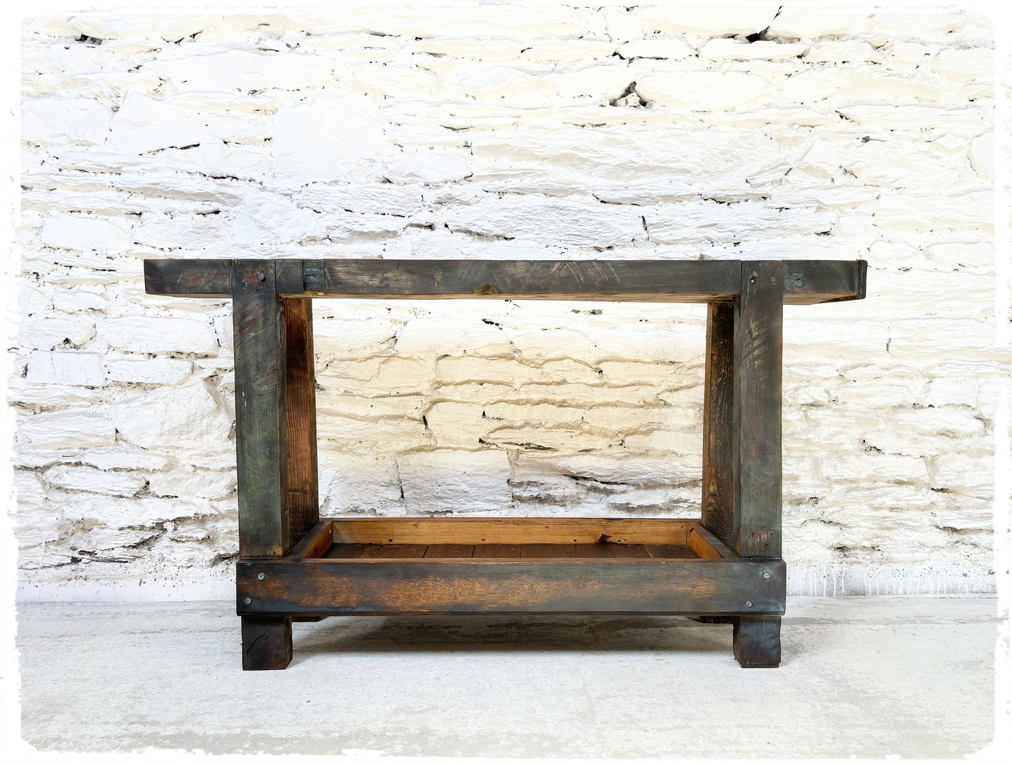 Ancien Petit Établi de Menuisier Bois Massif Patiné
