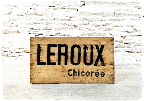 Ancienne Caisse Vintage en Bois Chicorée Leroux
