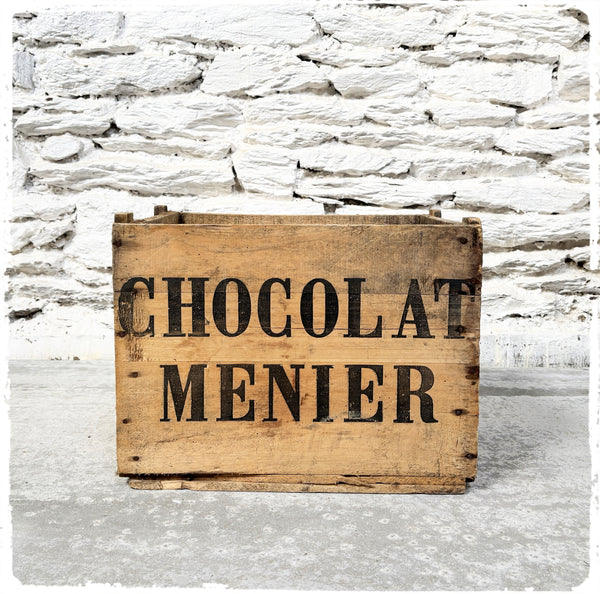 Ancienne Caisse Vintage en Bois Chocolat Menier