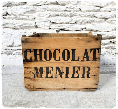 Ancienne Caisse Vintage en Bois Chocolat Menier