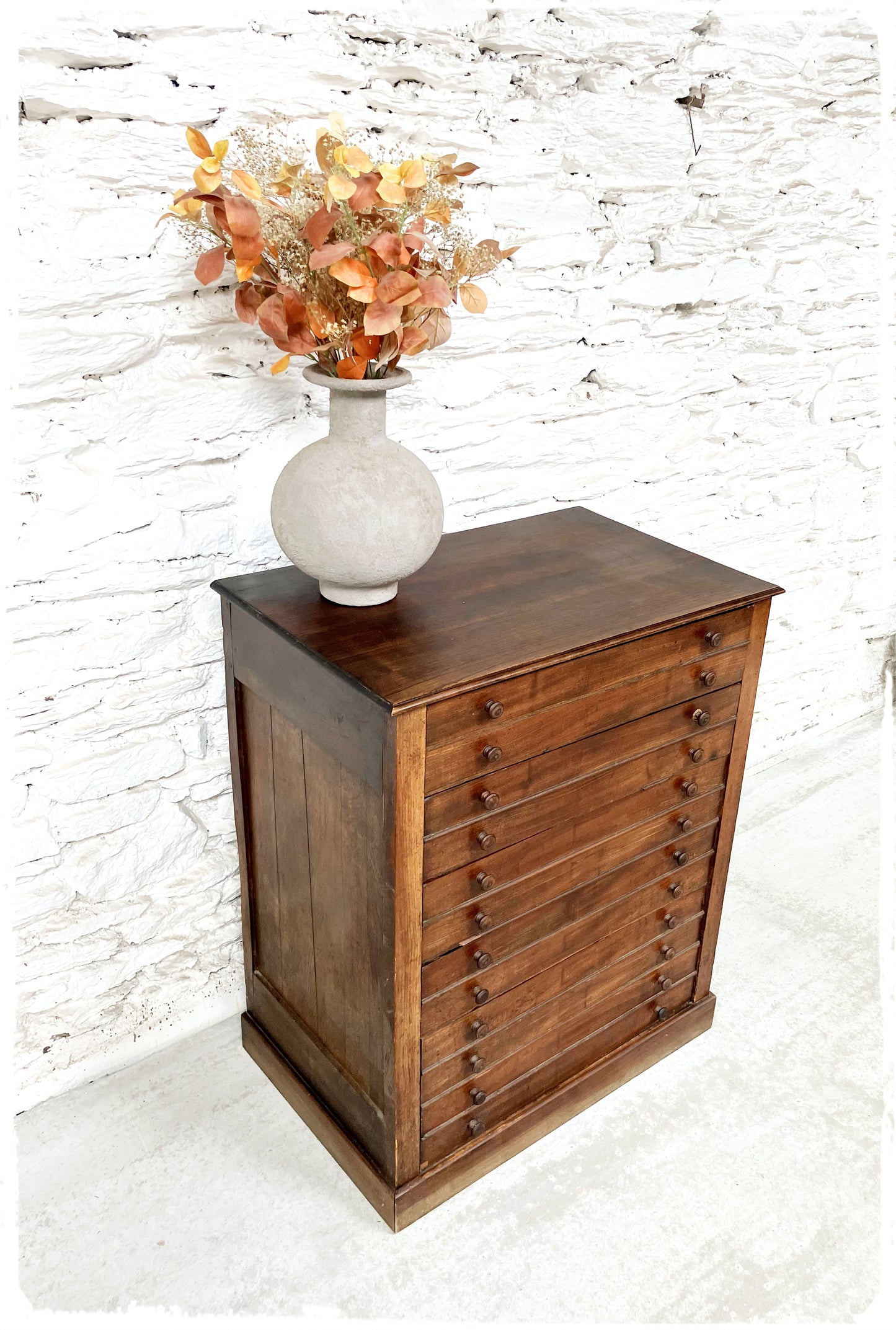 Ancienne Grande Commode de Métier Style Médailler Vintage en Bois Massif