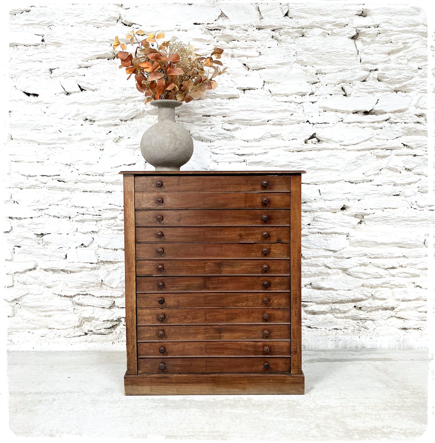 Ancienne Grande Commode de Métier Style Médailler Vintage en Bois Massif