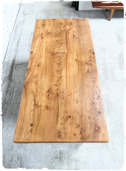 Ancienne Petite Table de Ferme Vintage en Orme Massif