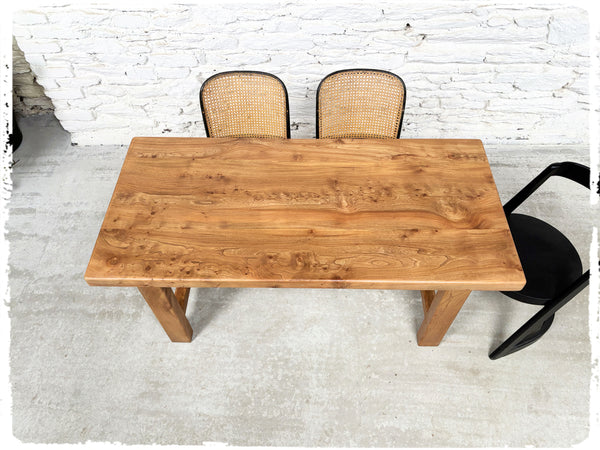 Ancienne Petite Table de Ferme Vintage en Orme Massif