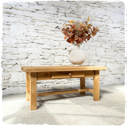 Ancienne Table Basse de Ferme en Chêne Massif