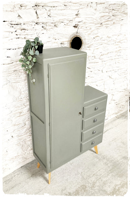 Petite Armoire Commode Vintage Asymétrique Pieds Compas