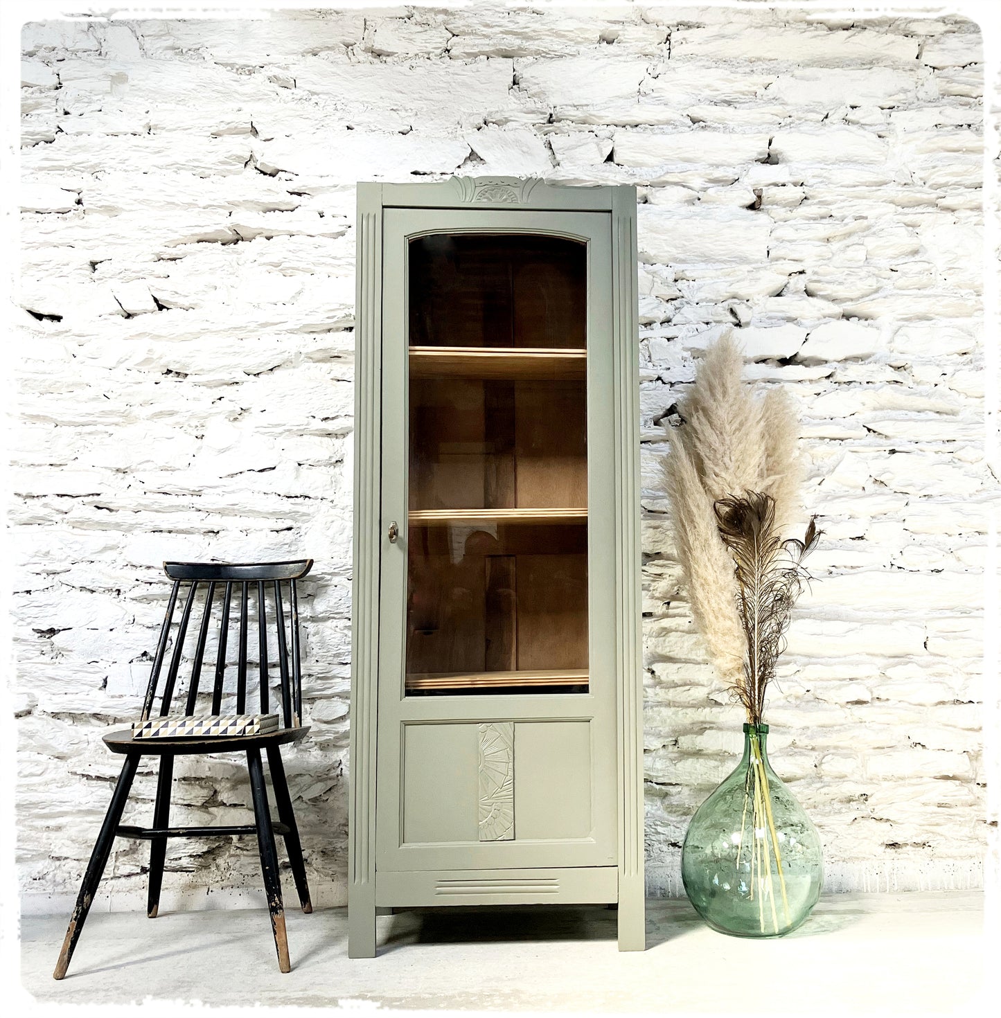 Bonnetière Vitrine Vaisselier Vintage Années 50 Revisitée
