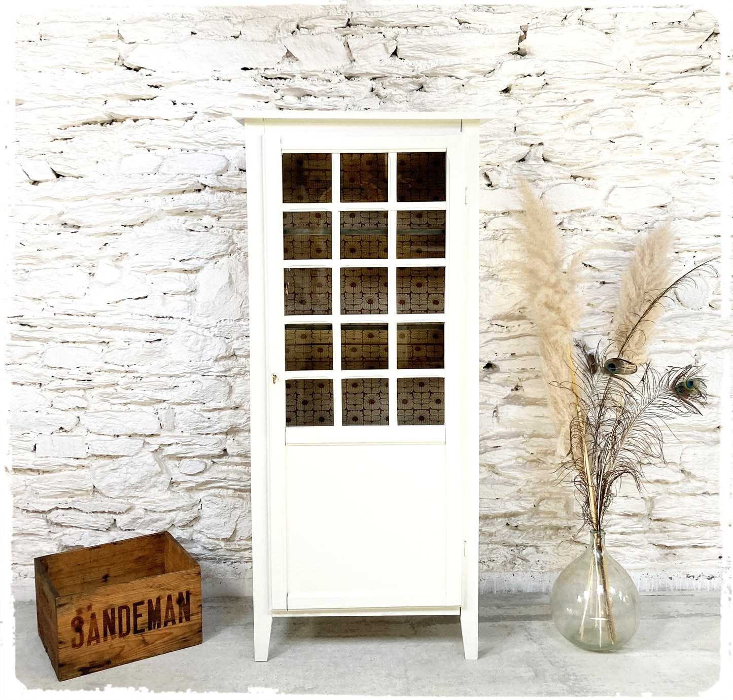 Armoire Vitrine Vaisselier Vintage Années 50 Revisitée