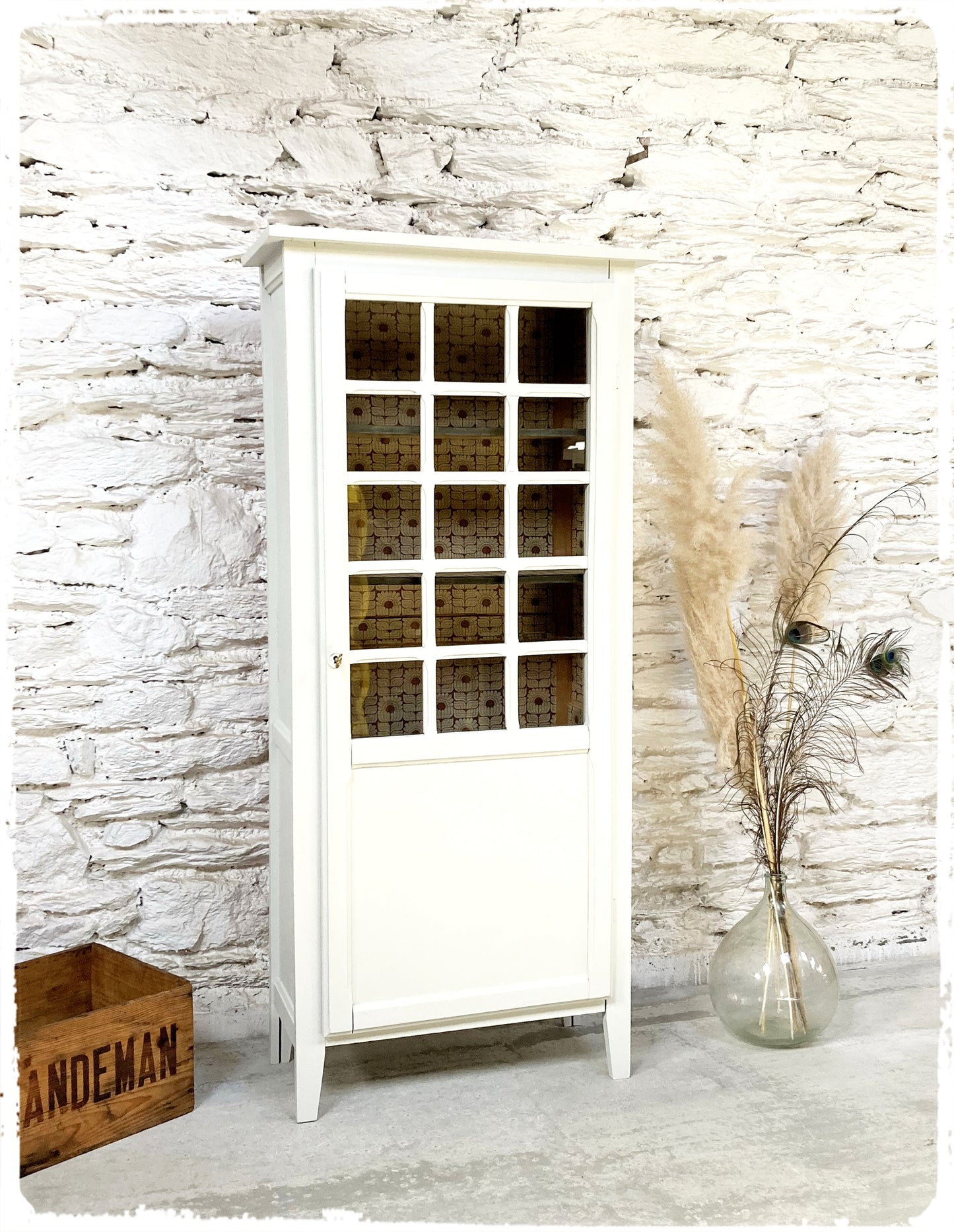 Armoire Vitrine Vaisselier Vintage Années 50 Revisitée