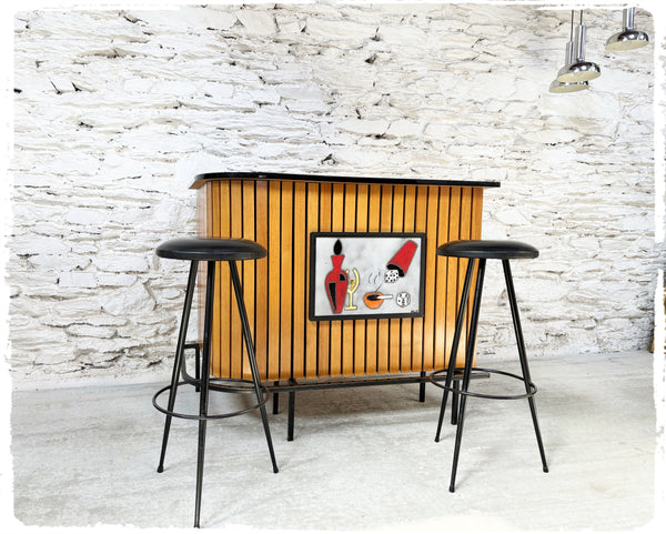 Bar d'Angles à Cocktails Vintage Années 60 Esprit Jacques Adnet