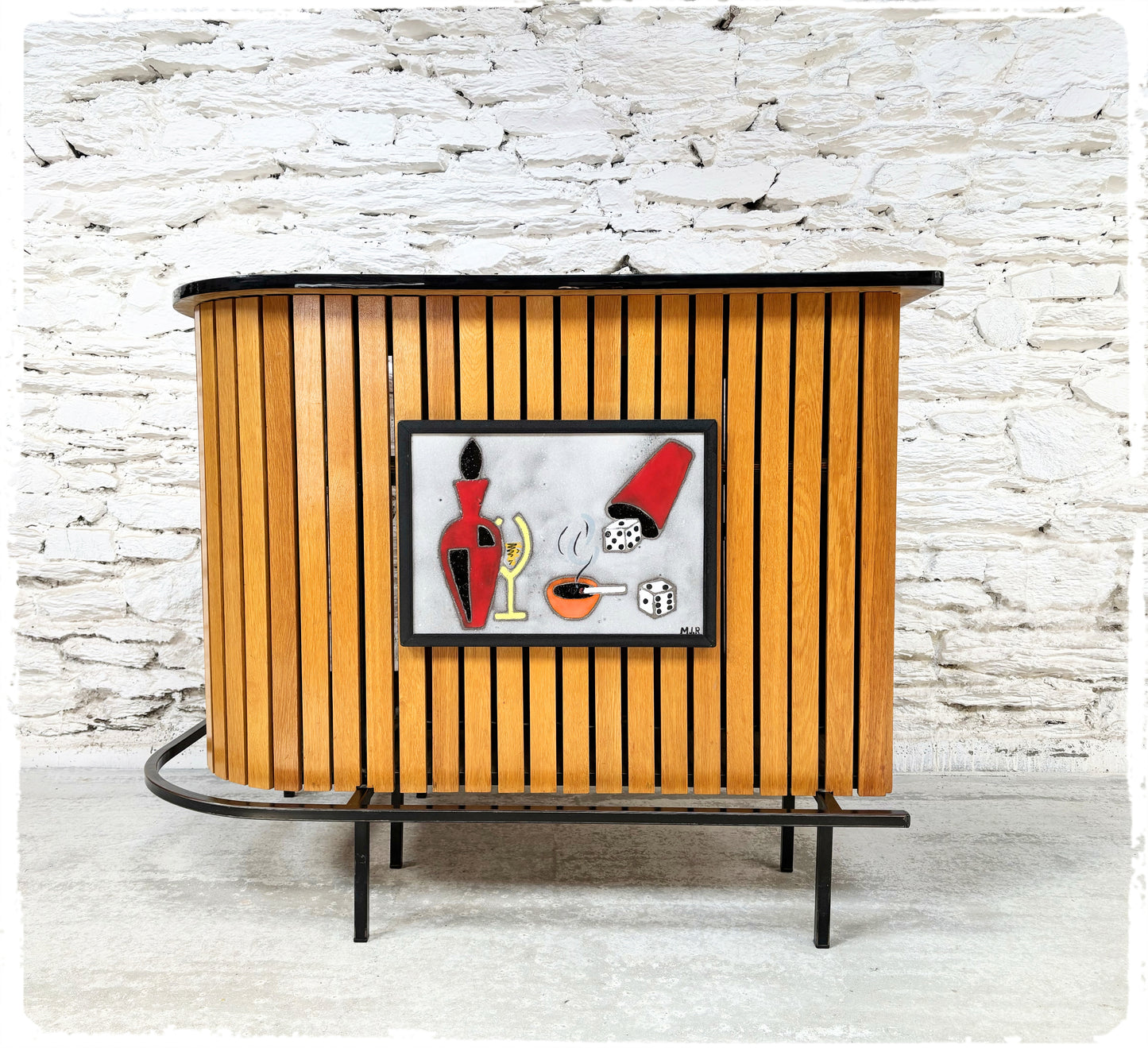 Bar d'Angles à Cocktails Vintage Années 60 Esprit Jacques Adnet