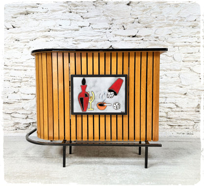 Bar d'Angles à Cocktails Vintage Années 60 Esprit Jacques Adnet