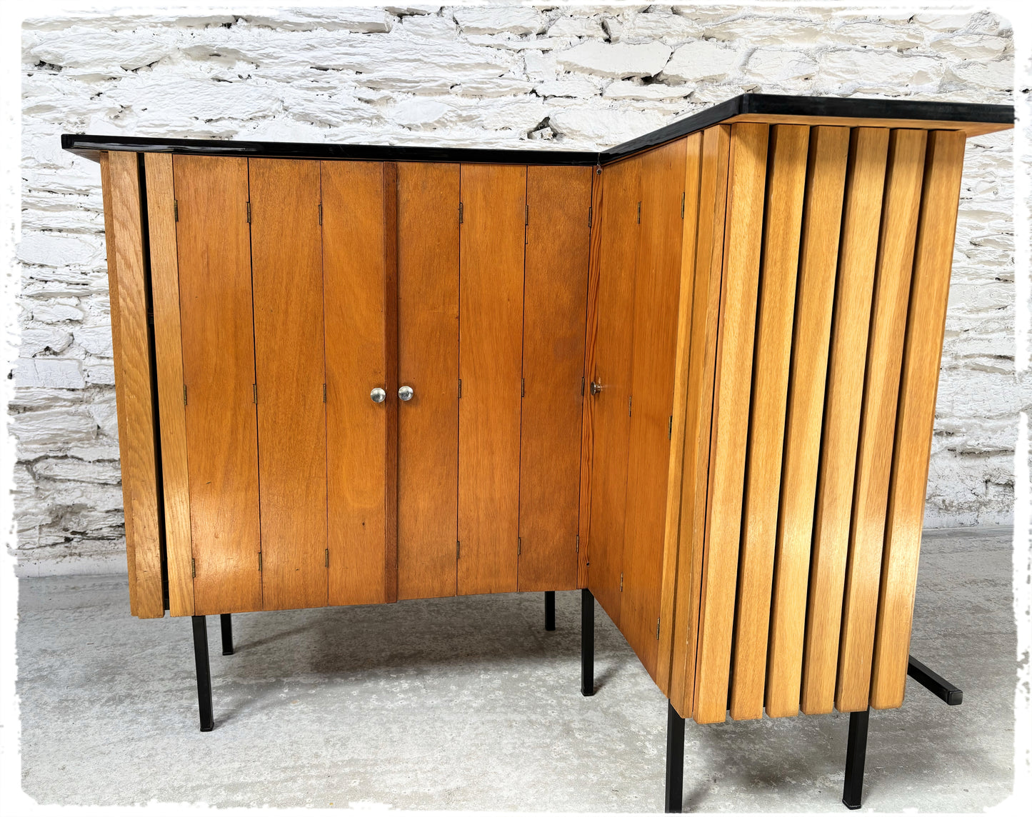 Bar d'Angles à Cocktails Vintage Années 60 Esprit Jacques Adnet